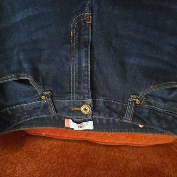 New CAbi Dark Blue High Straight Women's Jeans Size 12 32 5 Pkt Soft Denim - Picture 3 of 7
